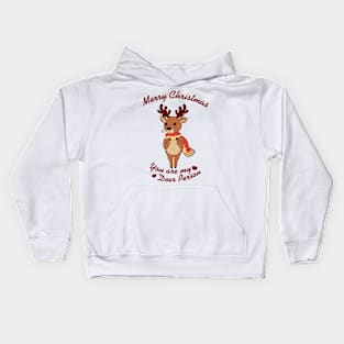 Merry Christmas - Deer Person Kids Hoodie